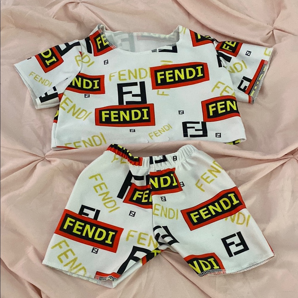Fendi Kids Matching Set - White, Black, Red, Yellow